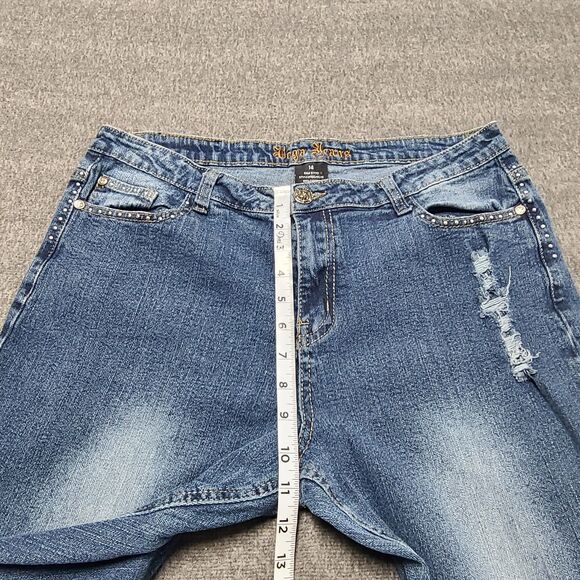 Vega Womens Jeans 14 Blue Distressed Skinny Stretch Denim Pants‎ - Picture 4 of 8